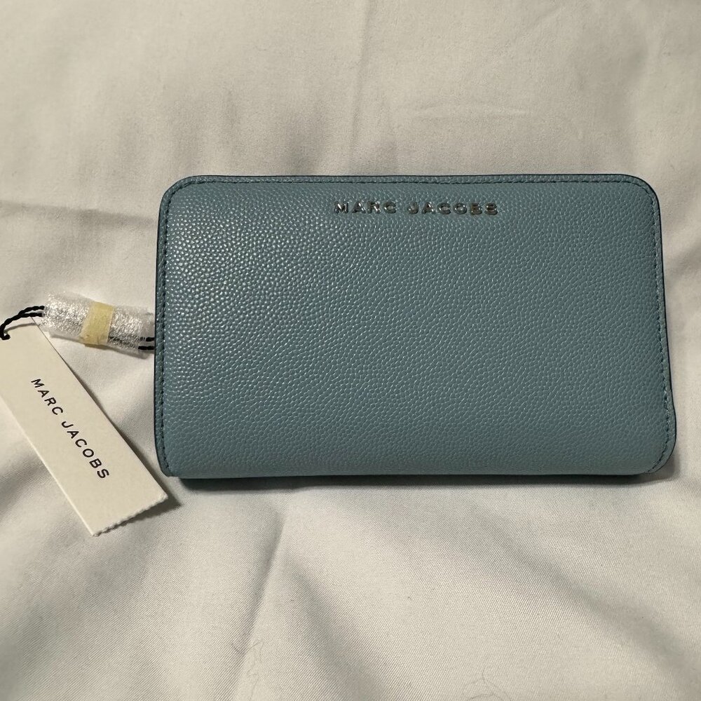 Marc Jacobs Saffiano Silver Tone Hardware Bifold Wallet